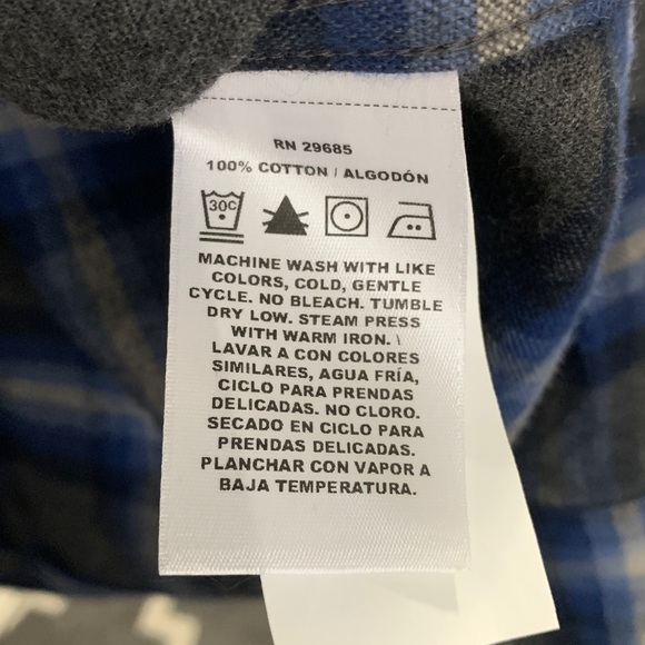 Pendleton Mason Long Sleeve Button Down Shirt, Blue and Grey Plaid - Picture 5 of 5